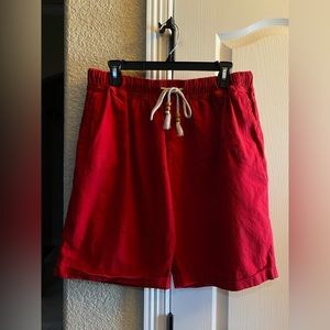 Man Wan Walk- Red Tie Front Shorts